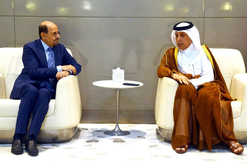 The Minister of Foreign Affairs after his arrival in Doha (Sheba)