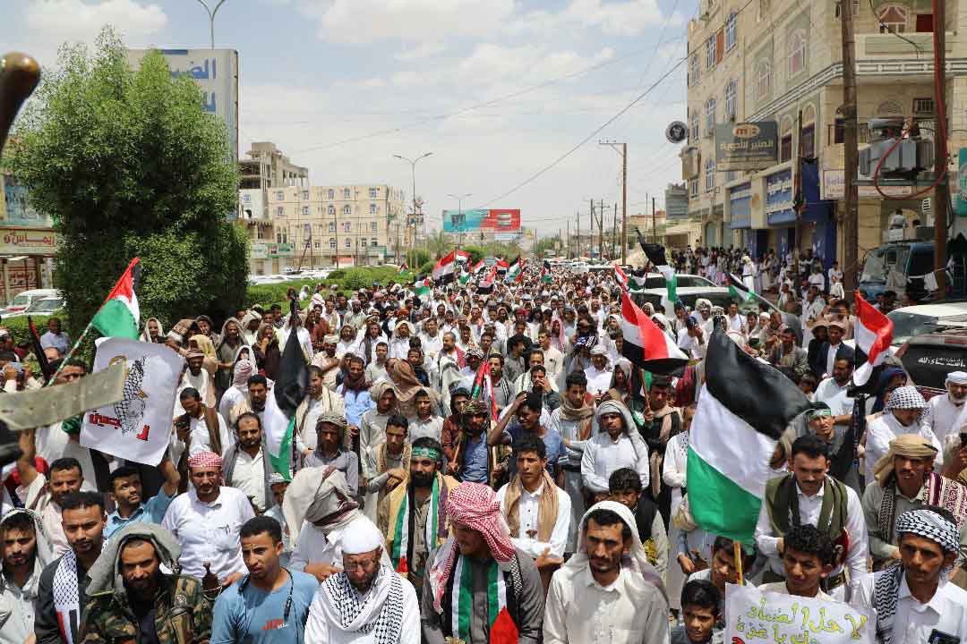 Yemenis in Marib Rally Against US Support for Israeli Occupation, Demand End to Gaza Siege