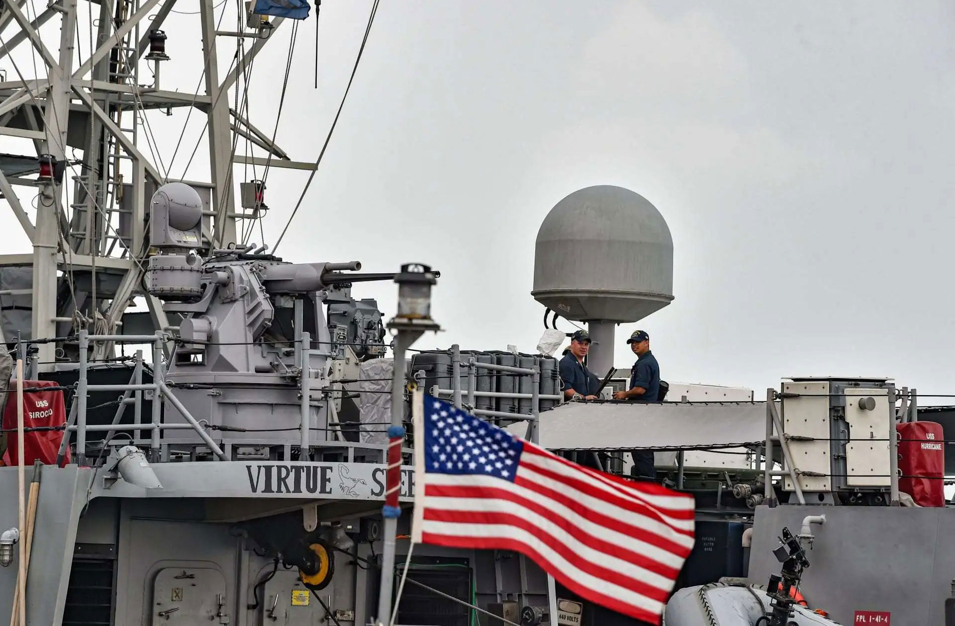 An American destroyer in the Red Sea