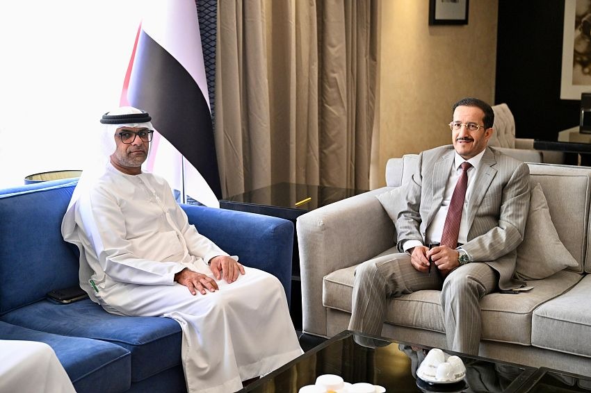 Othman Majali during his meeting with the UAE ambassador to Yemen (Saba)