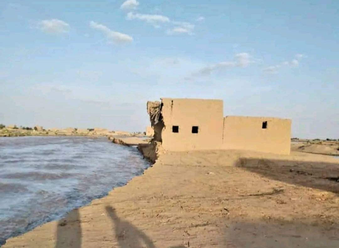 A house swept away by floods in Al-Jawf (Bran Press)