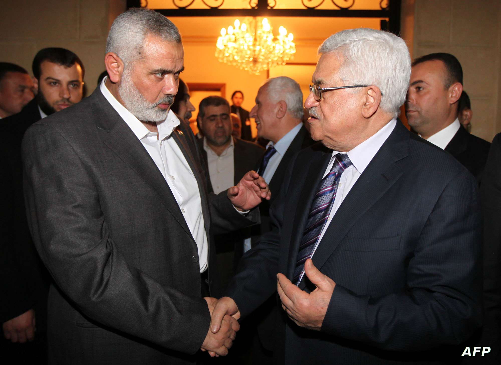 Mahmoud Abbas with Ismail Haniyeh - Archive