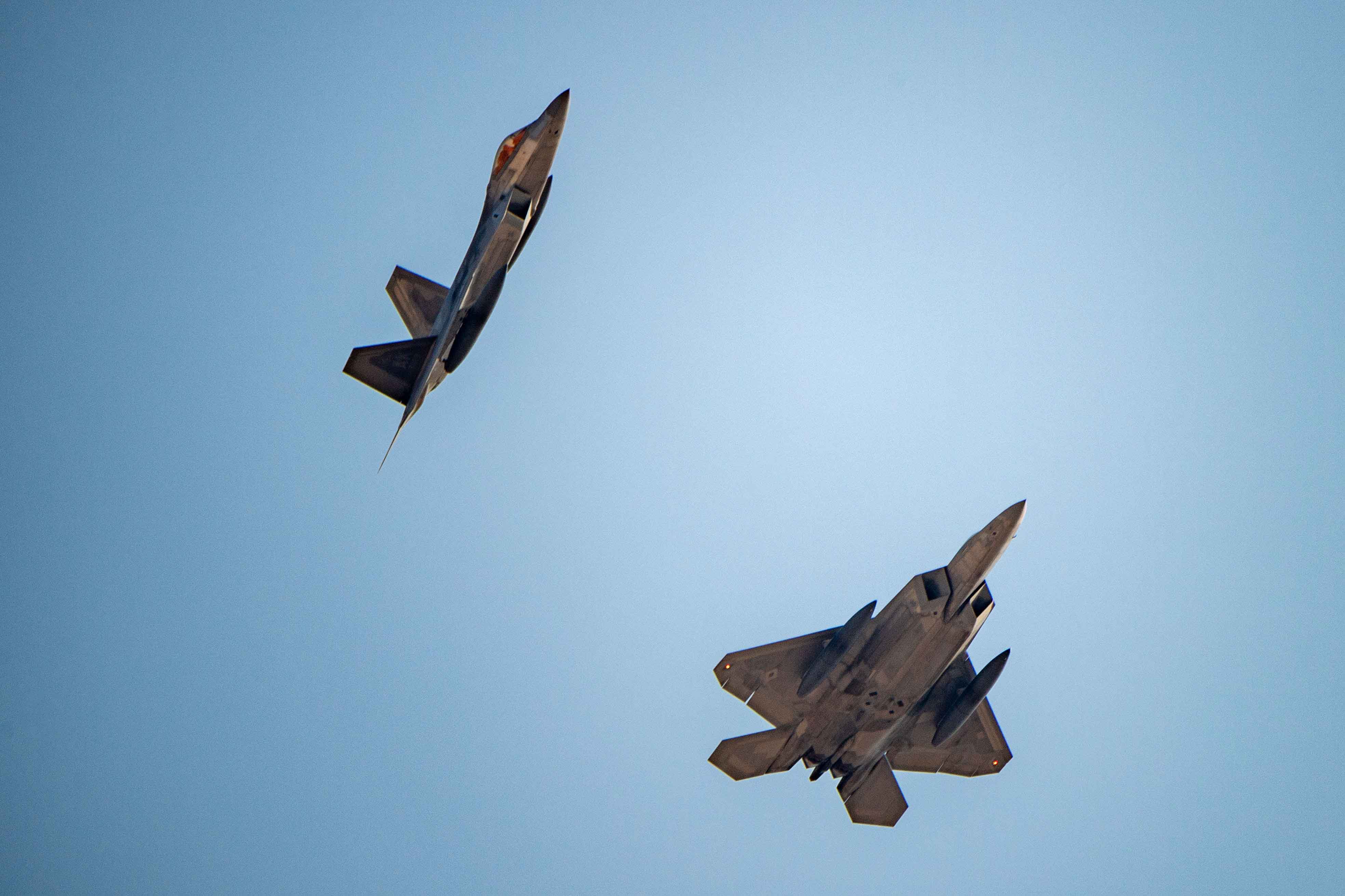 American F-22 Raptor fighters