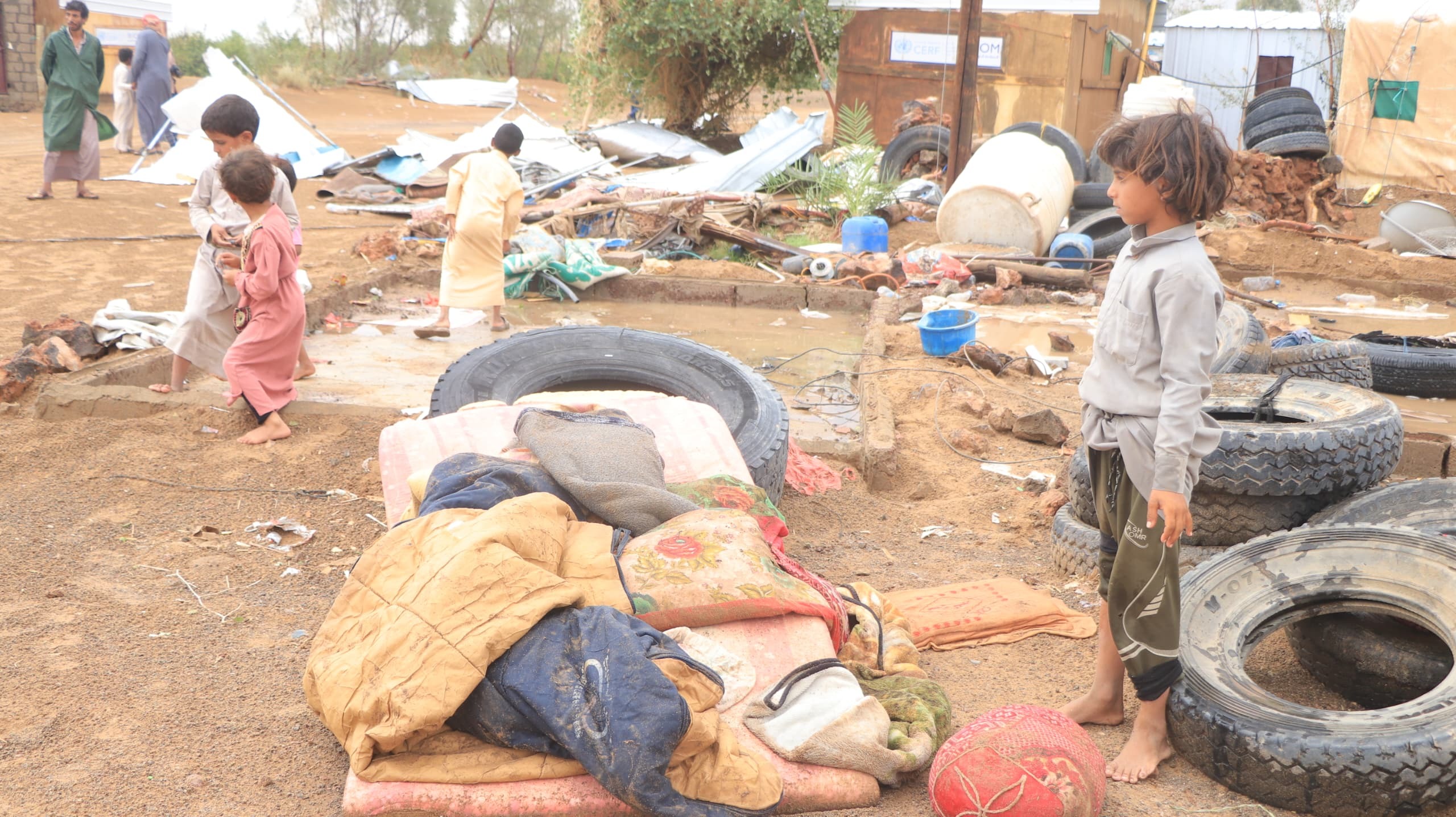 Initial official report: More than 7,000 families affected by storms that hit Marib today