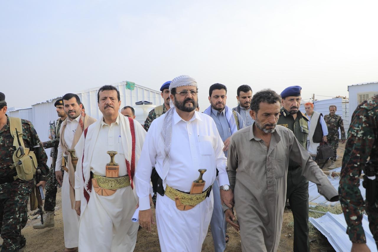 Sultan Al-Arada during his inspection of those affected by the rains