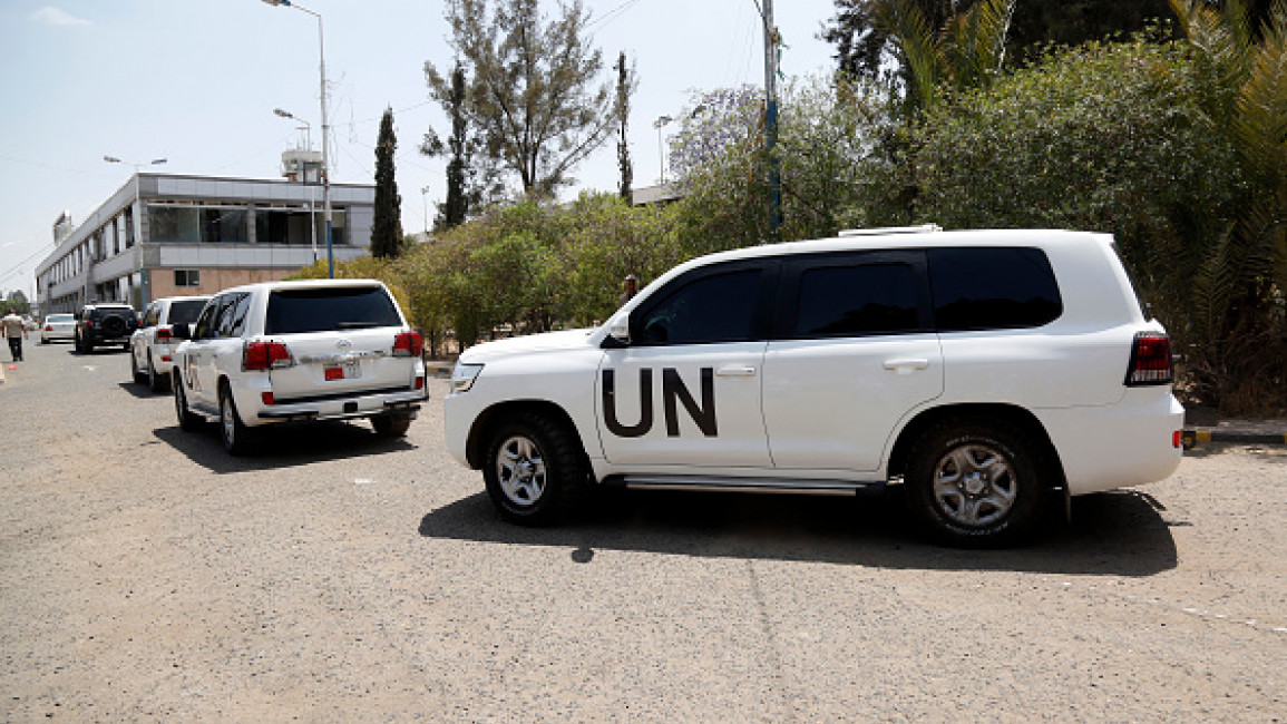 UN vehicles in Sanaa