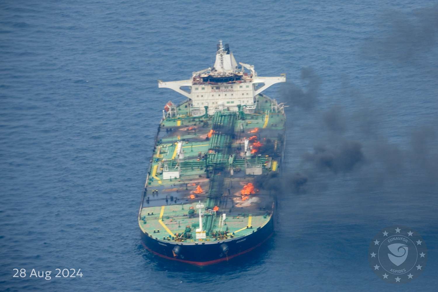 EU Naval Force "Aspides" Warns of "Serious Threat" as  "Sunion" Oil Tanker Remains a Danger