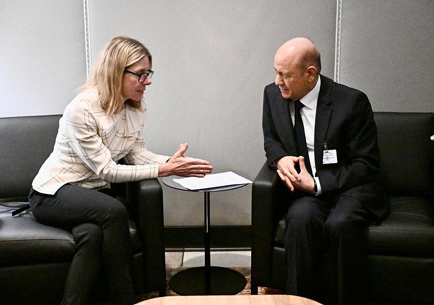 Rashad Al-Alimi with Anna Bjerde, Executive Director of World Bank Operations