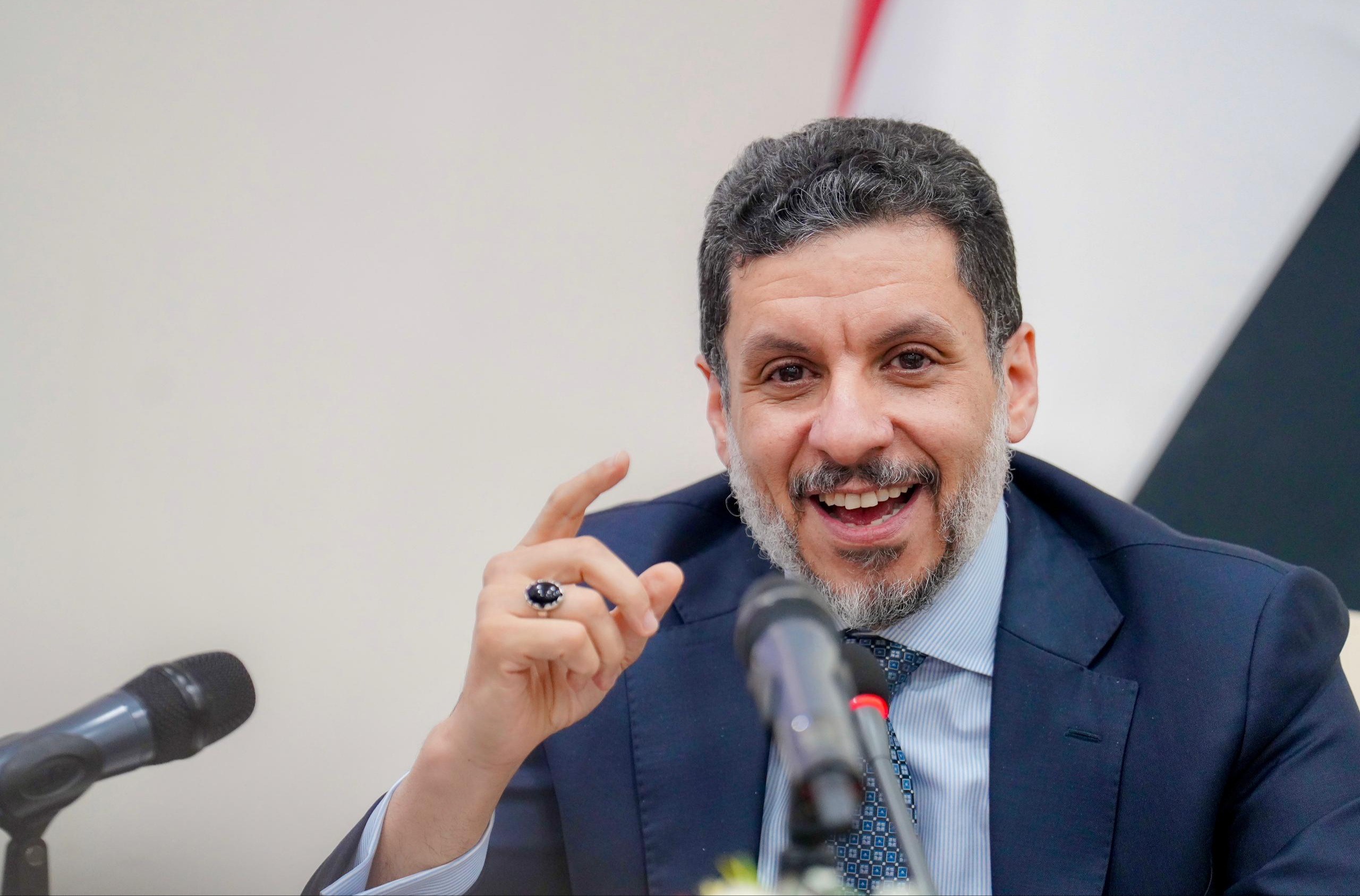 Prime Minister Ahmed bin Mubarak during a meeting in Marib - Saba