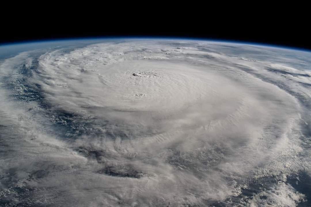 Image of the eye of Hurricane Milton taken by the International Space Station