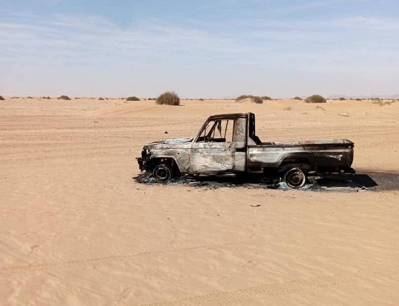 Marib: Burnt Car Found in Desert Linked to Missing Youth from Al-Jawf