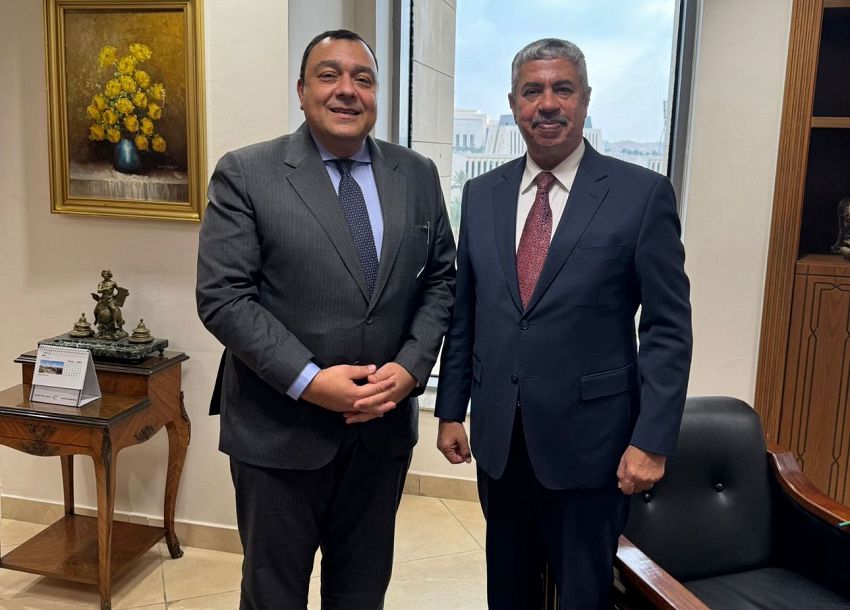 Meeting of Ambassador Khaled Bahah with Ambassador Ihab Fahmy - Saba