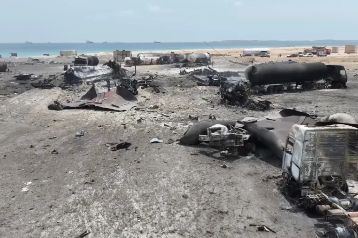 Ias Issa port after US bombing in April 2025 Ias Issa port after US bombing in April 2025