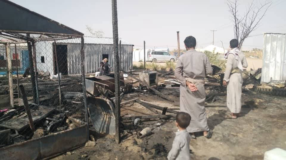 Child Dies in Fire at Marib IDP Camp Child Dies in Fire at Marib IDP Camp