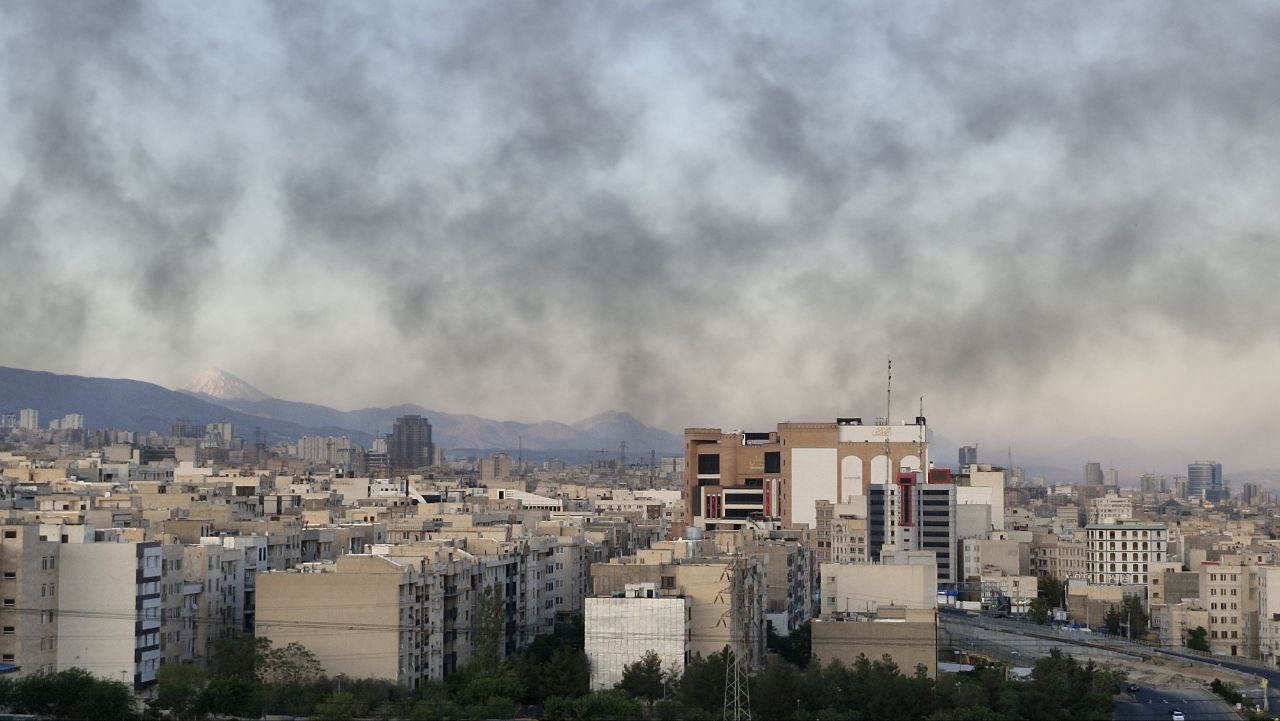 Tehran following Israeli airstrikes – social media Tehran following Israeli airstrikes – social media